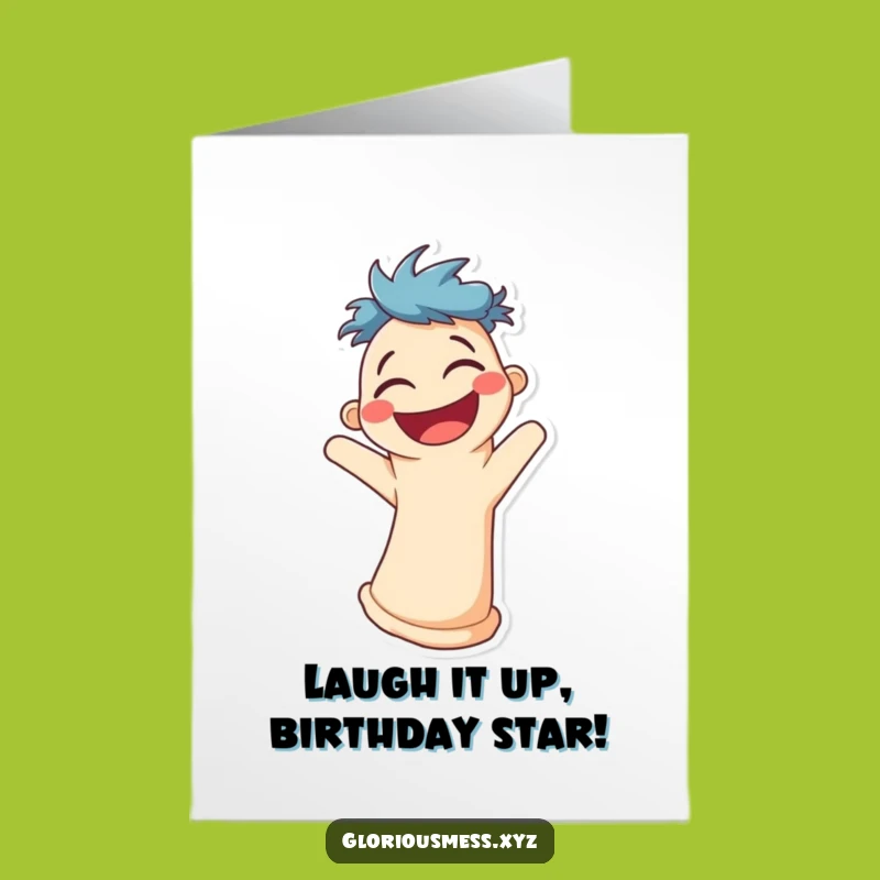 Free Printable Birthday Card: Laughing Sock Puppet for a Hilarious Celebration