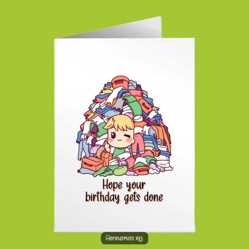 Free Printable Birthday Card: Laundry Mountain Wink, Funny DIY Gift for Birthdays