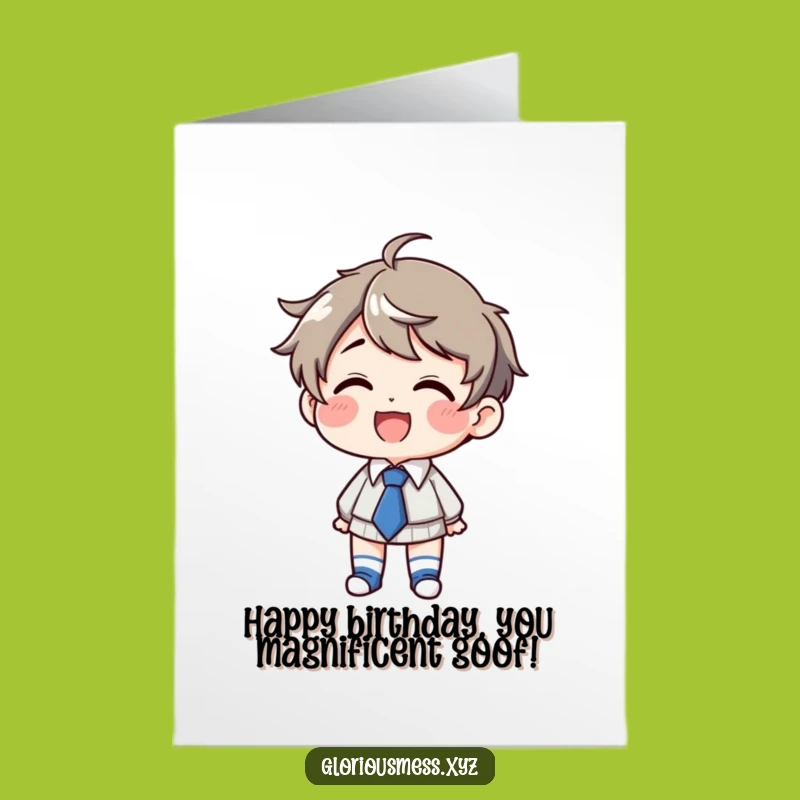 Free Printable Birthday Card: Giggling Character, Mismatched Socks, Funny DIY Gift