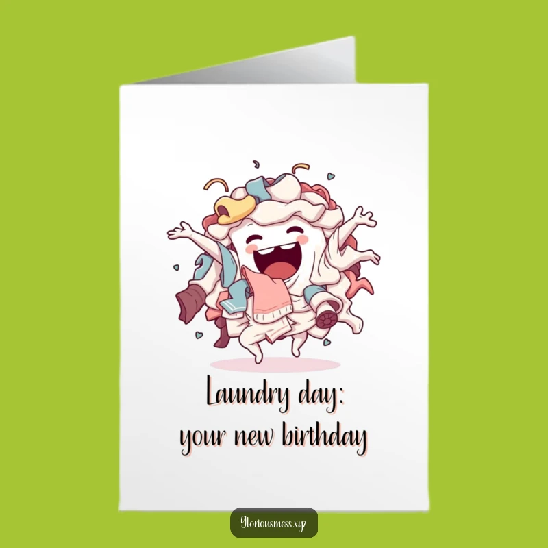 Free Printable Laundry Dance Birthday Card - Funny Chaotic Downloadable Gift