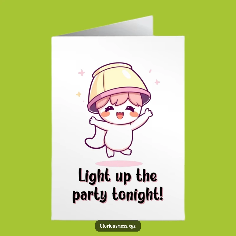 Free Printable Birthday Card: Lampshade Dancer Party Animal Downloadable Gift