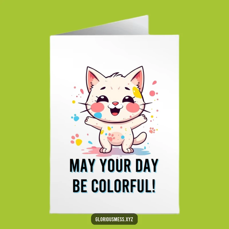 Messy Paint Splatter Birthday Card Free Printable for Creative Fun