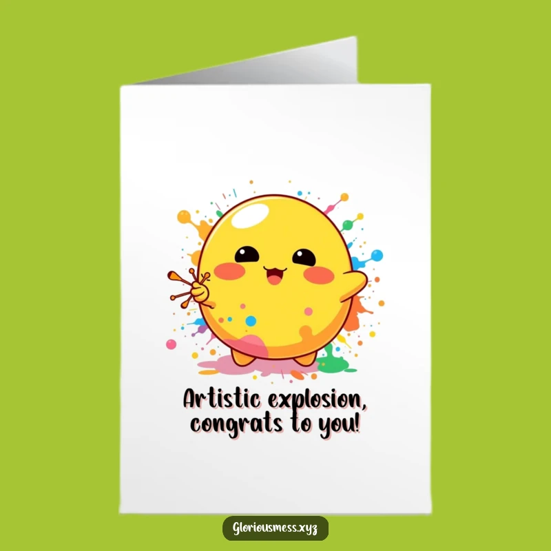 Free Printable Congrats Card: Blob Paint Splatter Achievement Funny Downloadable Gift