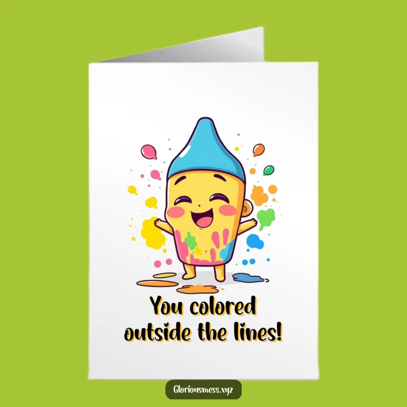 Free Printable Congrats Card: Crayon Chaos - Downloadable Greeting for Creative Minds!