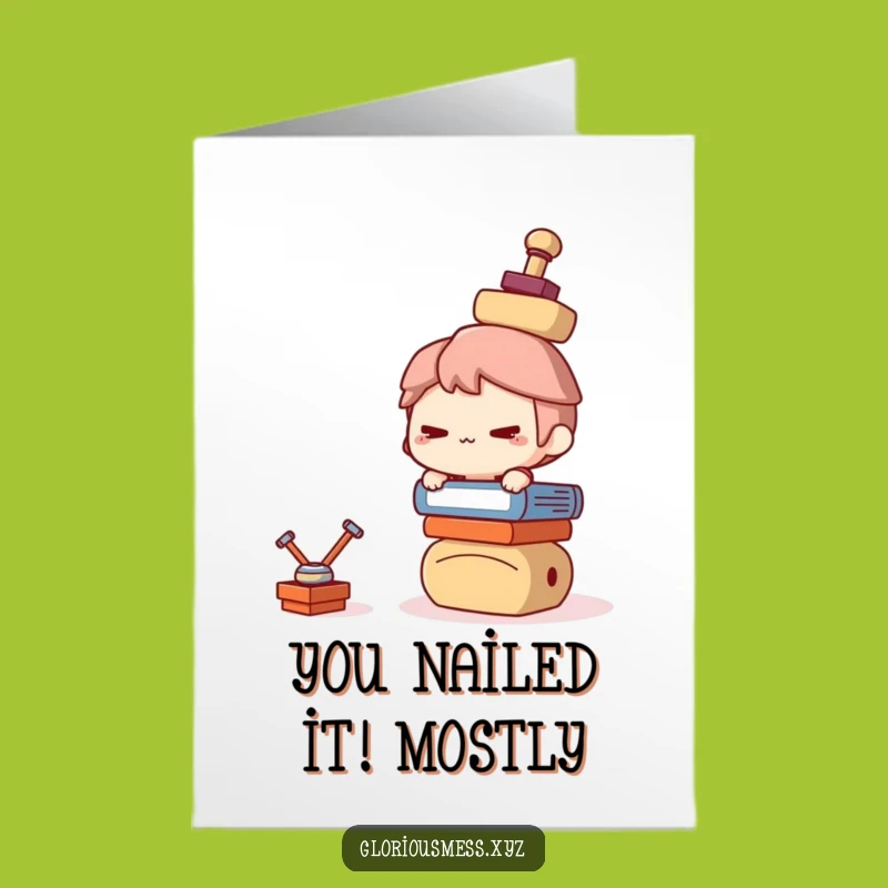 Free Printable Congrats Card: Humorous Balancing Act, DIY Downloadable Celebration Gift