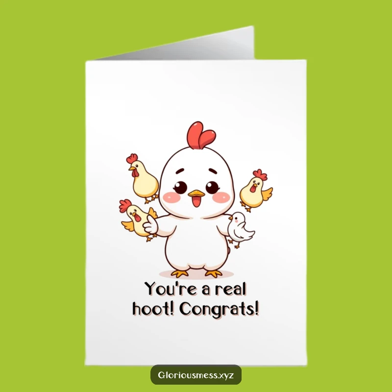 Free Printable Congrats Card: Rubber Chicken Juggling, Humorous DIY Celebration Gift