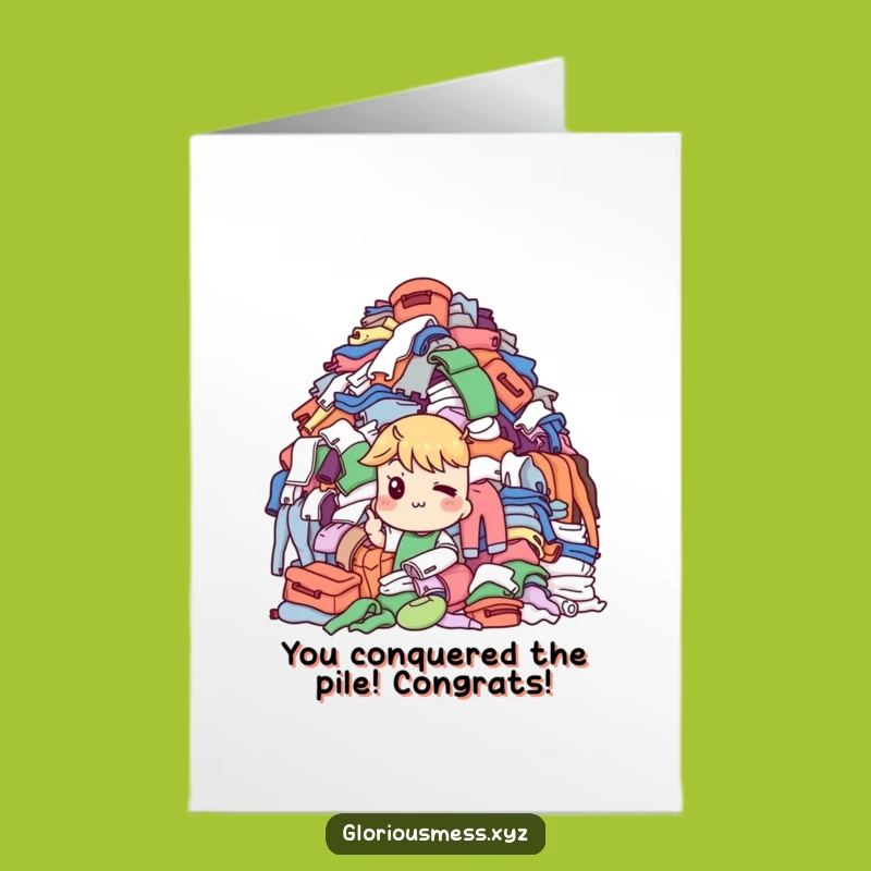 Free Printable Congrats Card: Laundry Mountain Wink, Humorous DIY Celebration Gift