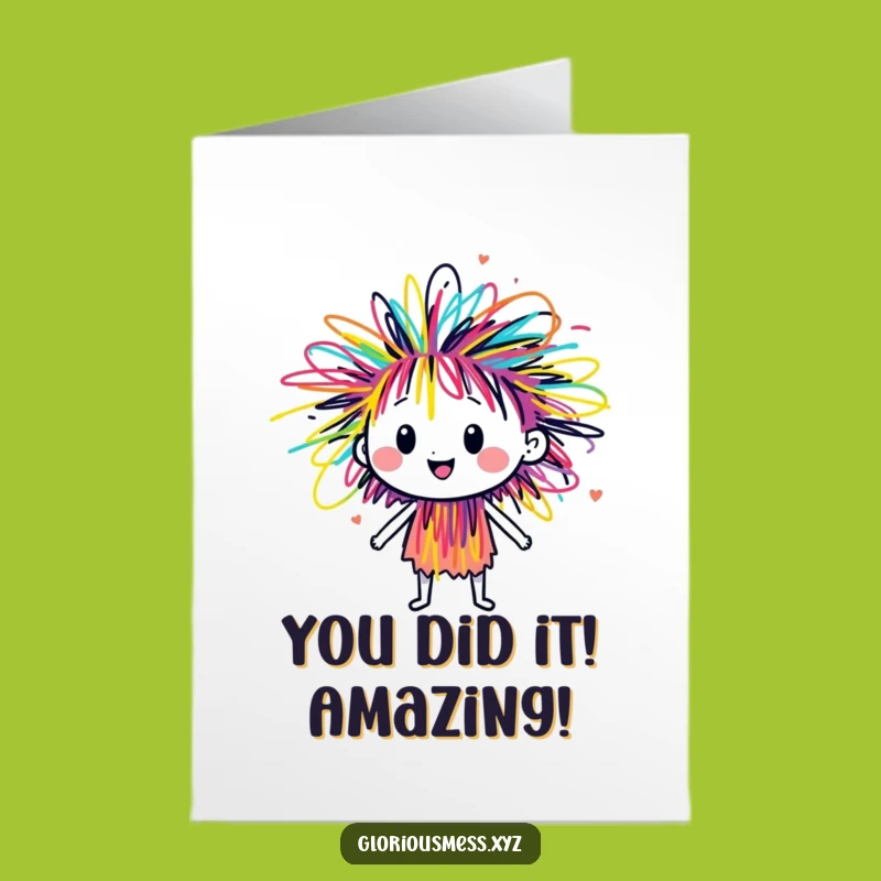 Free Printable Congrats Card: Scribble Character - Funny Downloadable Gift!