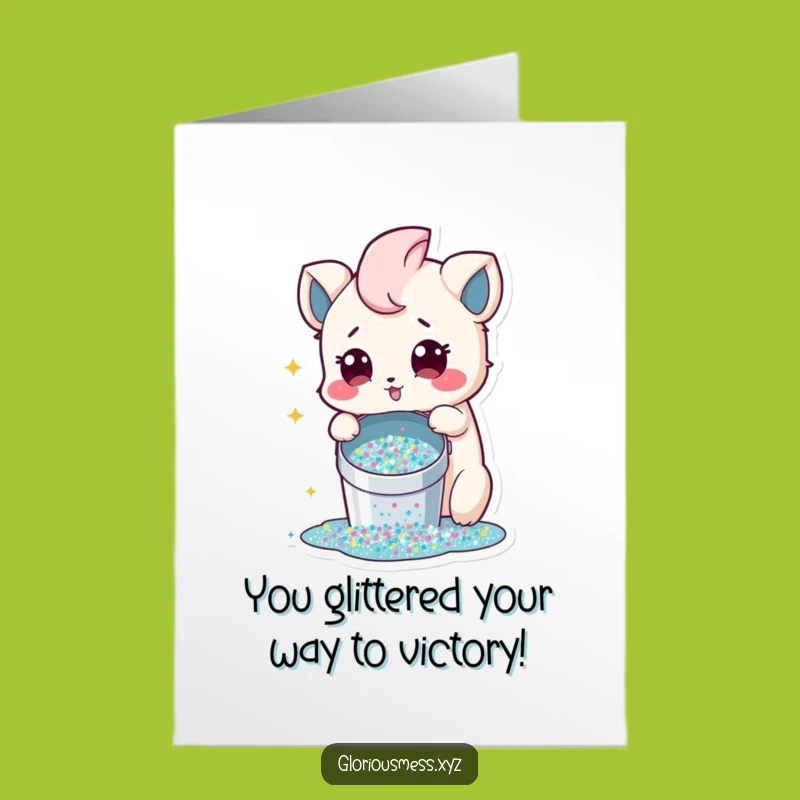 Free Printable Congrats Card: Glitter Spill Mishap - Funny Downloadable Gift