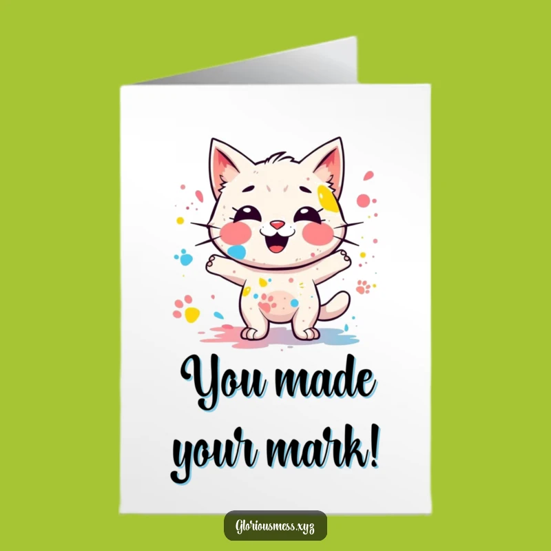 Artistic Congrats Card Free Printable Messy Splatter for Achievements