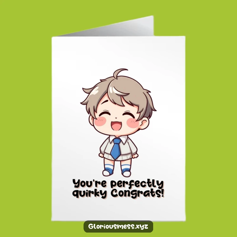 Free Printable Congrats Card: Giggling Character, Quirky Style, Humorous DIY Gift