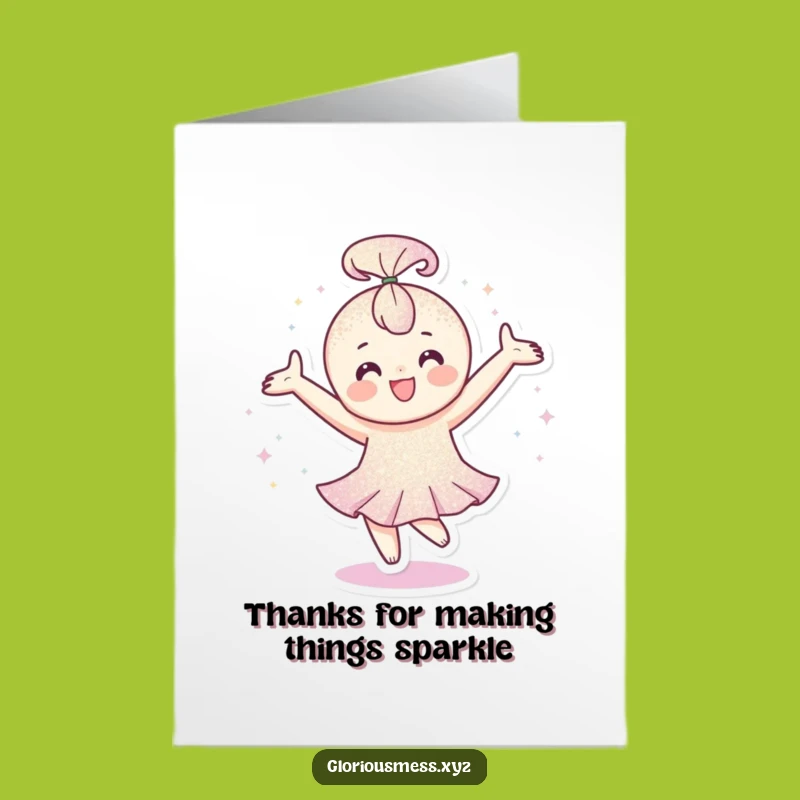 Free Printable Thank You Card: Glittery Thanks, Quirky Humorous Gift