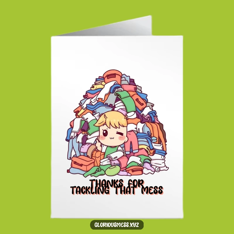 Free Printable Thank You Card: Laundry Mountain Wink, Quirky Humorous Gift
