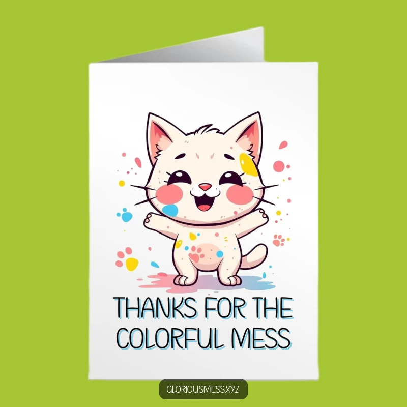 Funny Paint Splatter Thank You Card Free Printable with Colorful Thanks