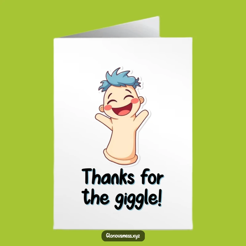 Free Printable Thank You Card: Laughing Sock Puppet for a Heartfelt Thanks