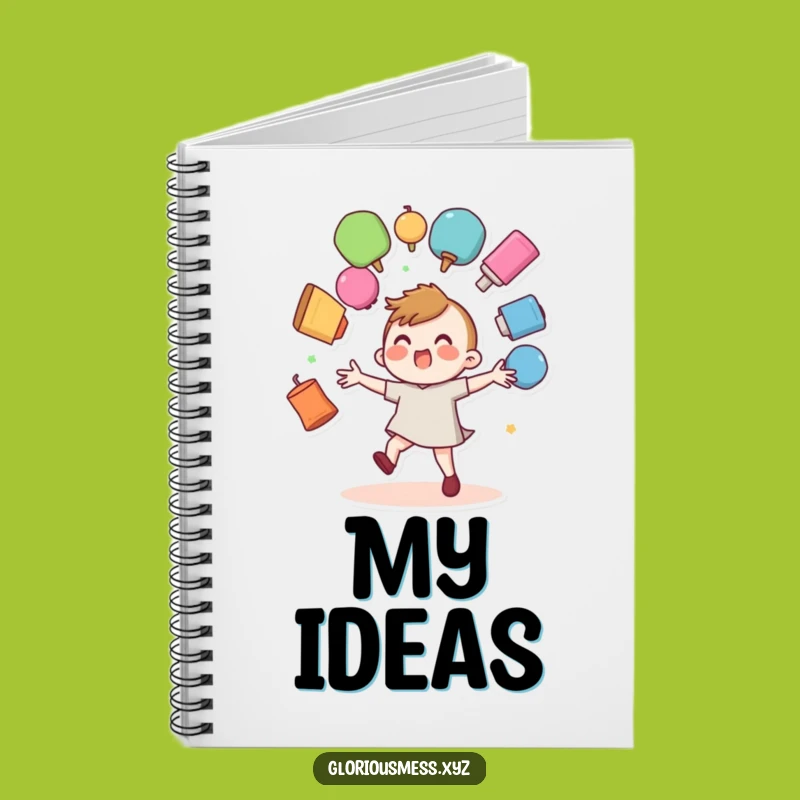 Funny Juggler Notebook: Wobbly Character Fumbling Colorful Objects Journal