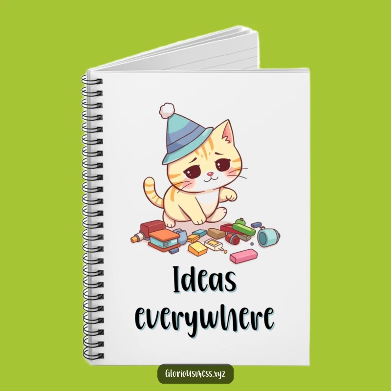 Funny Cat Notebook: Jot down notes with a silly hat cat's clumsy spill