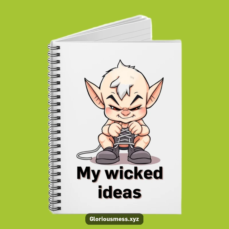 Jot Down Jokes: Funny Imp Shoelace Prank Notebook