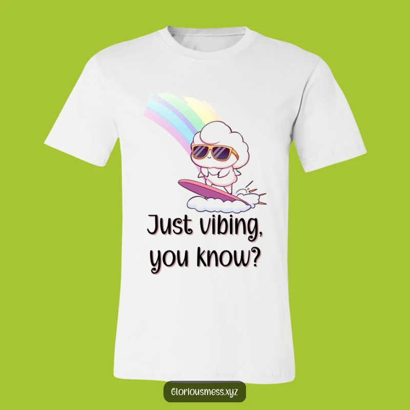 Funny Cloud Surfing Rainbow T-Shirt: Cool, Comfy, and Hilarious Tee for All