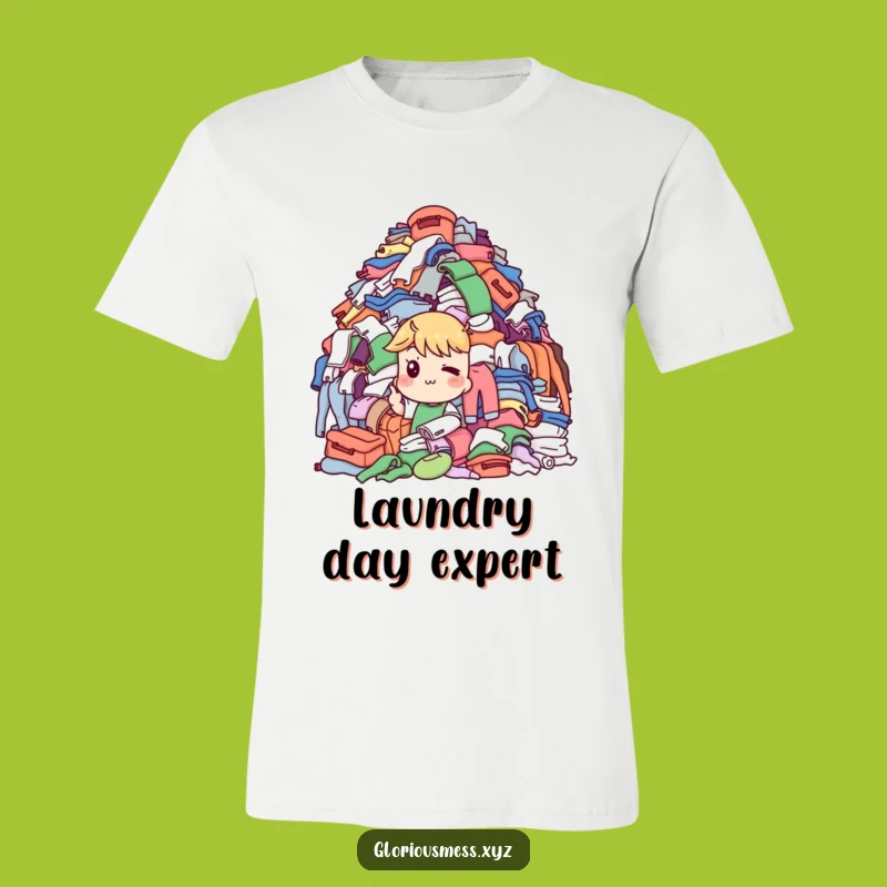 Funny Laundry Pile Tee: Knowing Wink Action, Ideal Funny Gift!