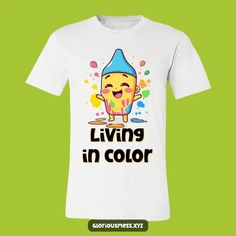 Funny Crayon Mess T-Shirt - Giggling Artist Apparel Gift