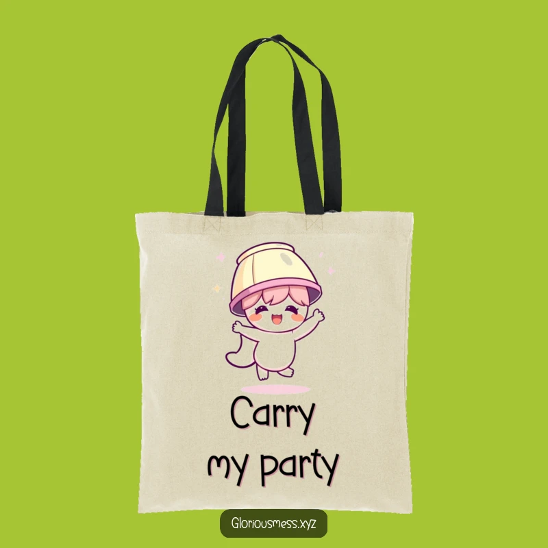 Funny Party Essentials Tote Bag: Lampshade Dancer Character - Carry Your Fun!