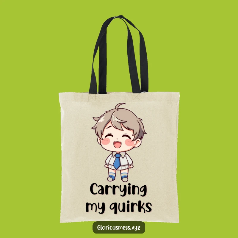 Funny Mismatched Socks Tote Bag: Giggling Character's Charm, Great Funny Gift!