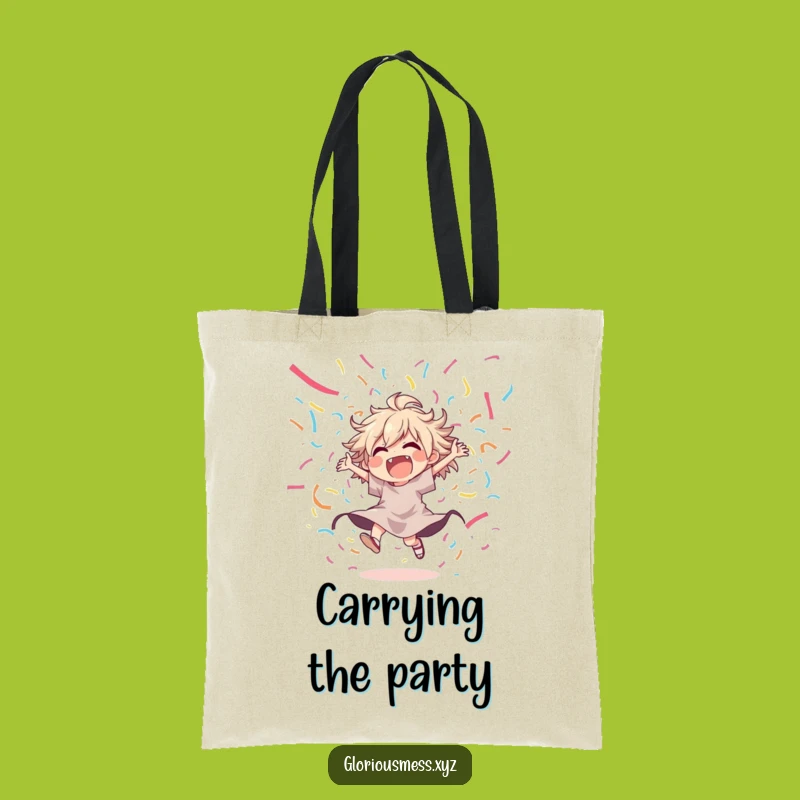 Funny Party Tote Bag: Carry your party essentials with a dancing character