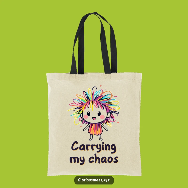 Funny Scribble Energy Tote Bag: Colorful Art, Practical Humorous Carry-All Gift